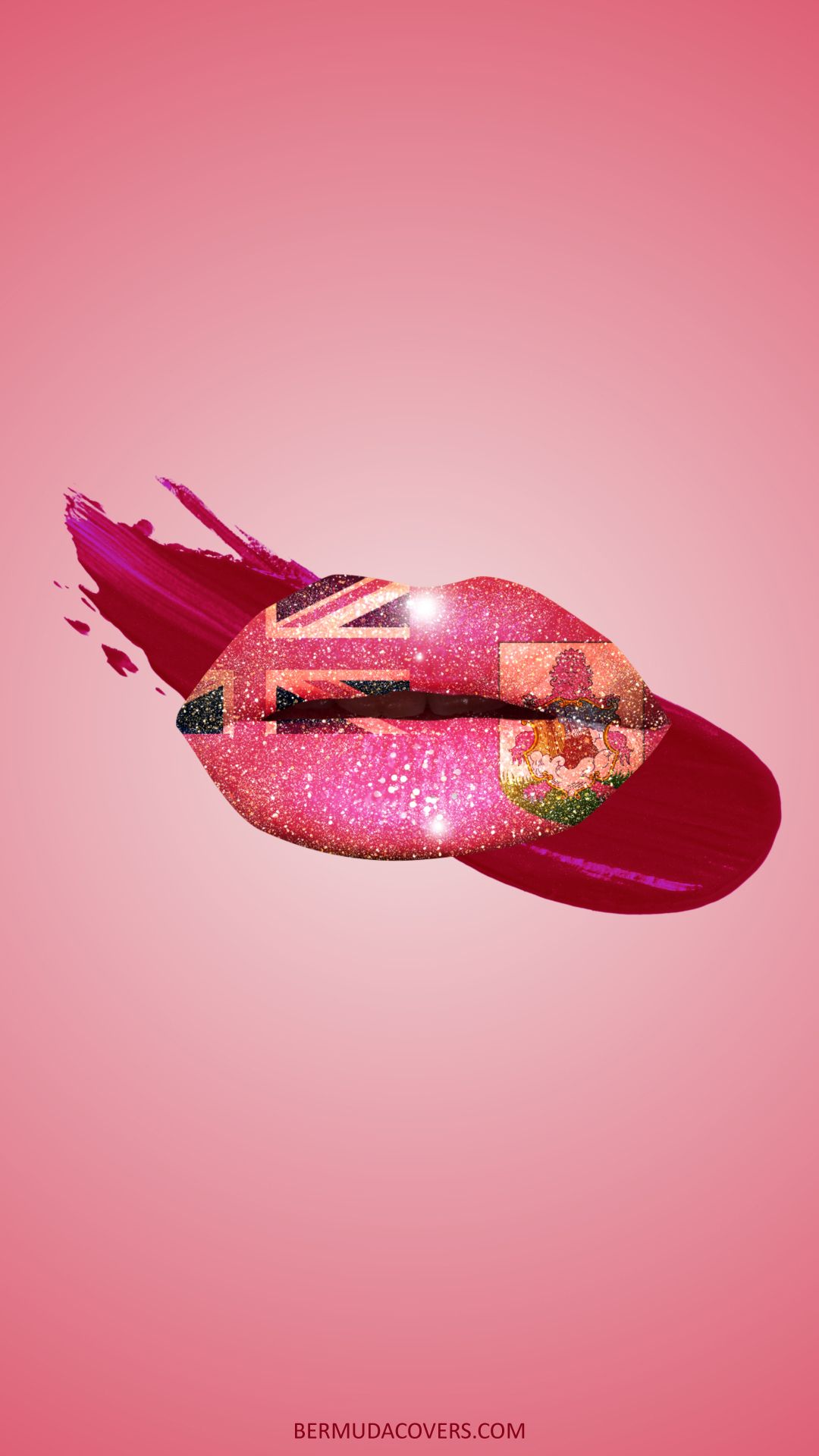 Simple Pink Lipstick Bermuda Flag