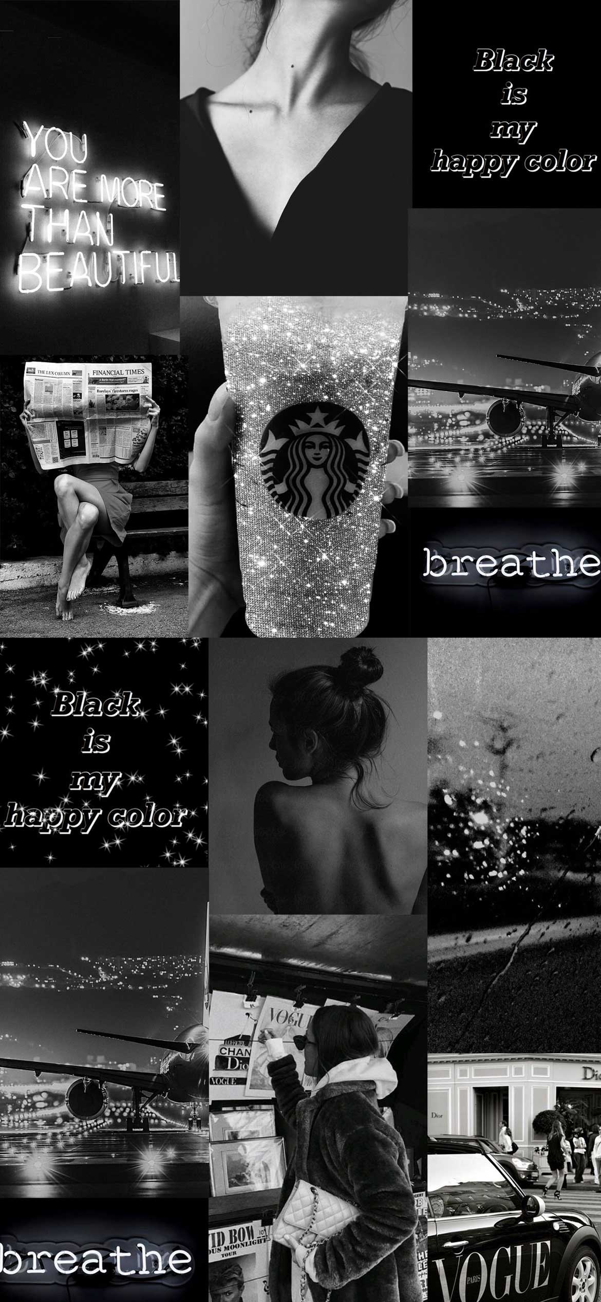 Aesthetic black and white collage - Black and white