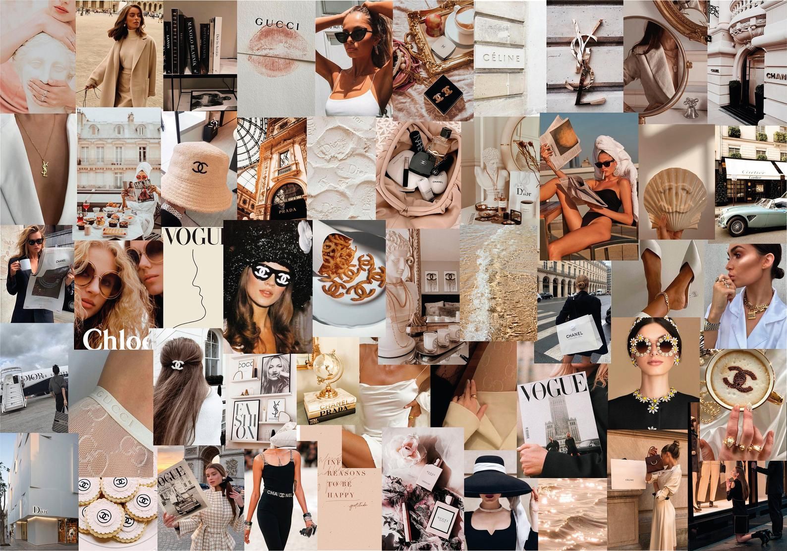 Boujee Fashion Aesthetic Wall Collage