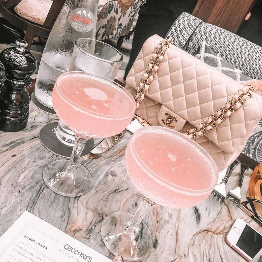 Pink Drinks And A Purse Wallpaper