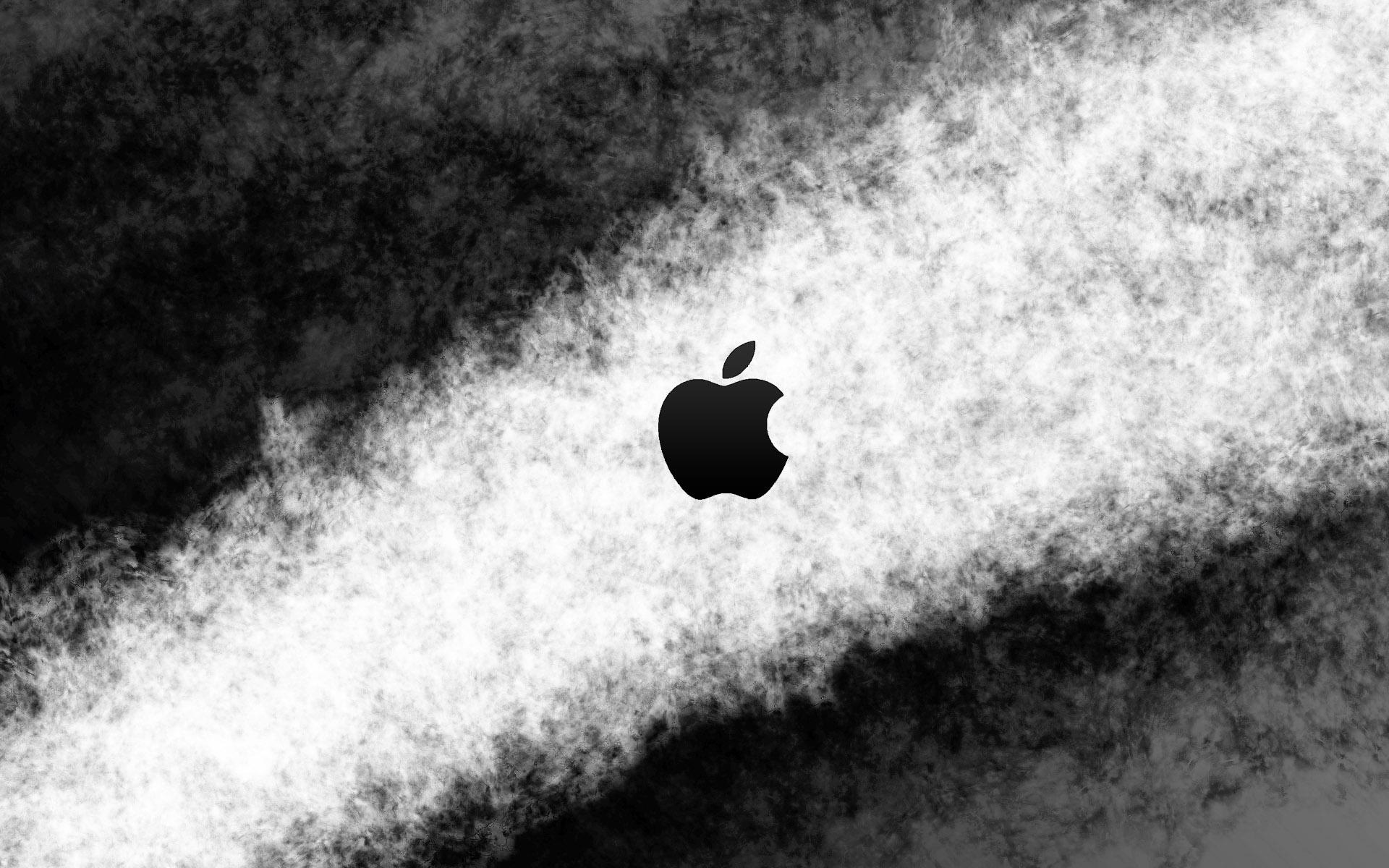 Black and white apple logo wallpaper with a black and white background - Black and white