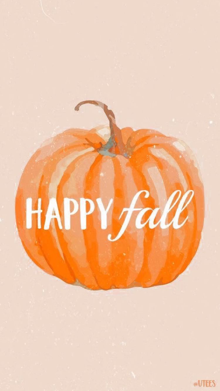 Happy fall wallpaper, cute fall background, wallpaper with a pumpkin - Cute fall, fall iPhone
