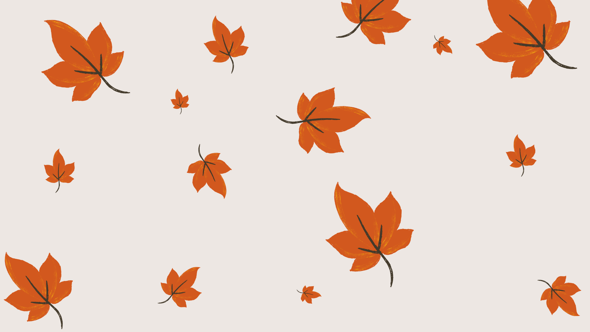 A pattern of orange leaves on white background - Cute fall