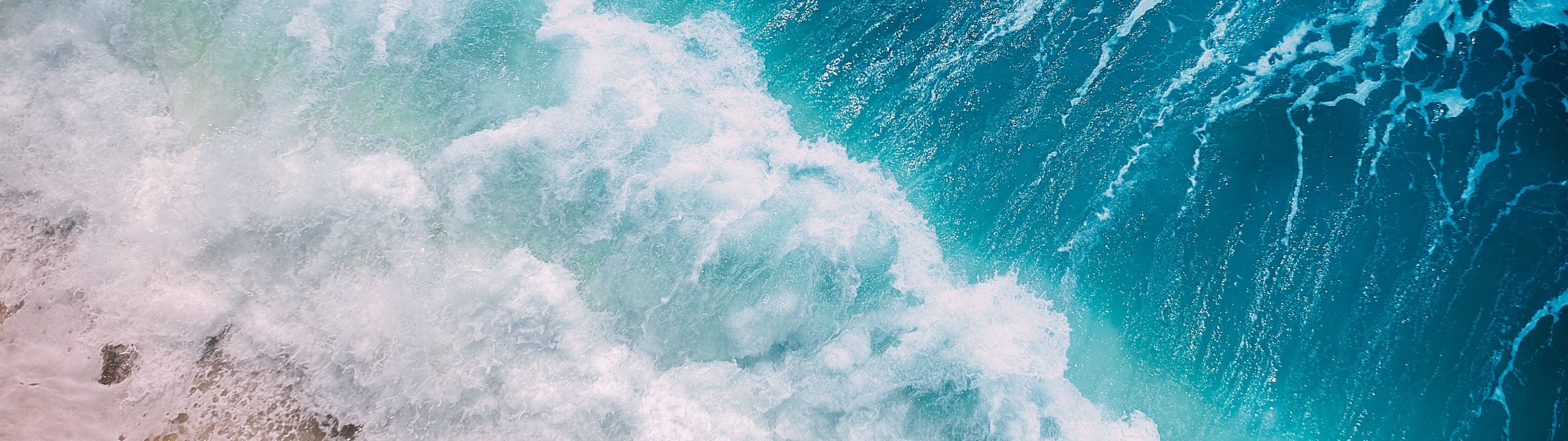 Ocean Waves Wallpaper 4K, Aerial view