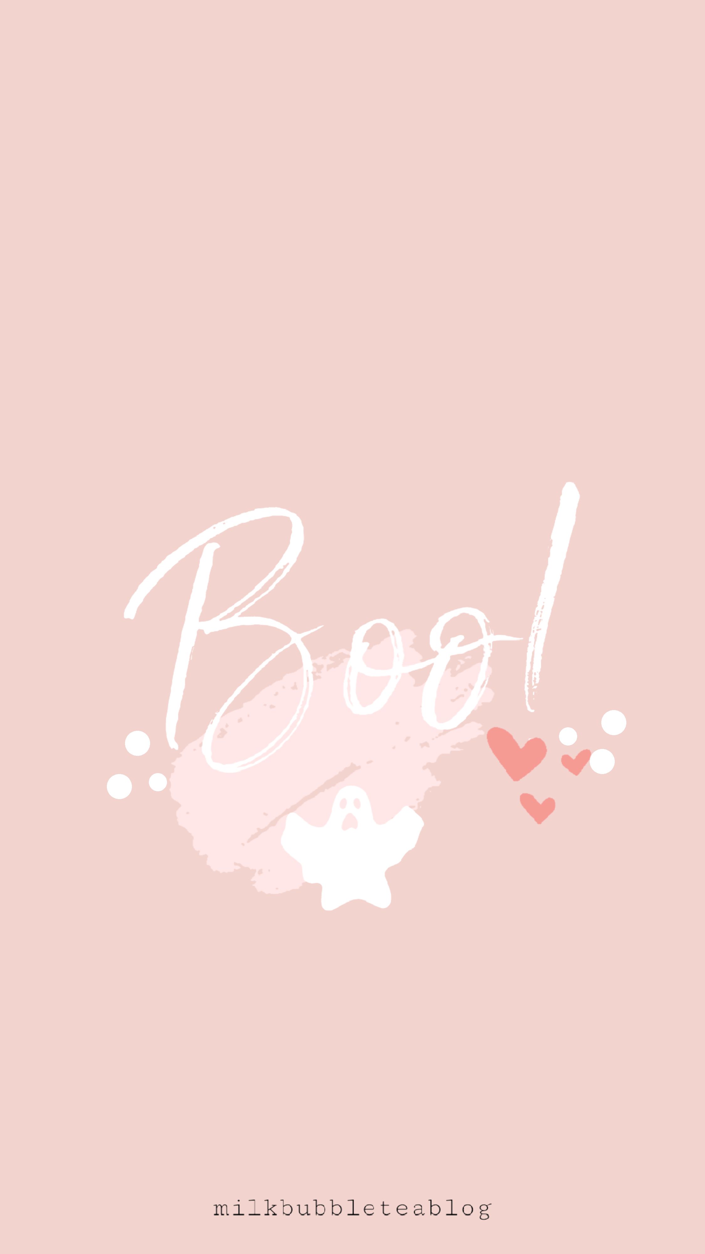 A pink background with the word boo written on it - Cute fall, fall iPhone