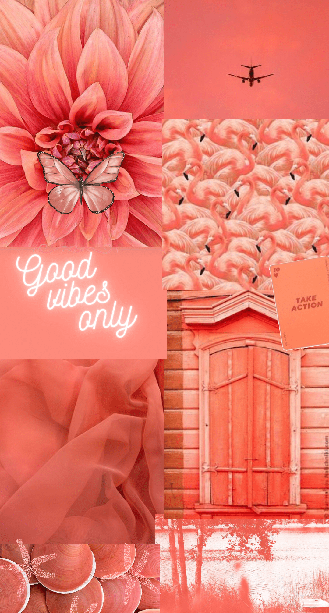 coral collage Outfit