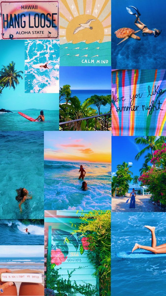 Beach Vibes Wallpaper Collage