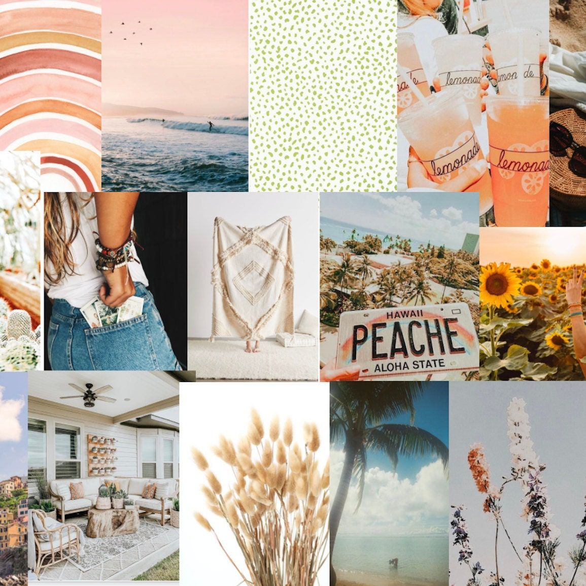 Boho Aesthetic Vibes Wall Collage Photo