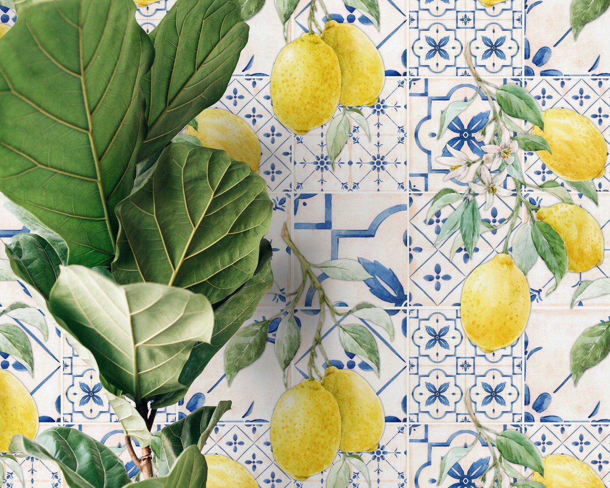 Blue Tiles and Mediterranean Lemon