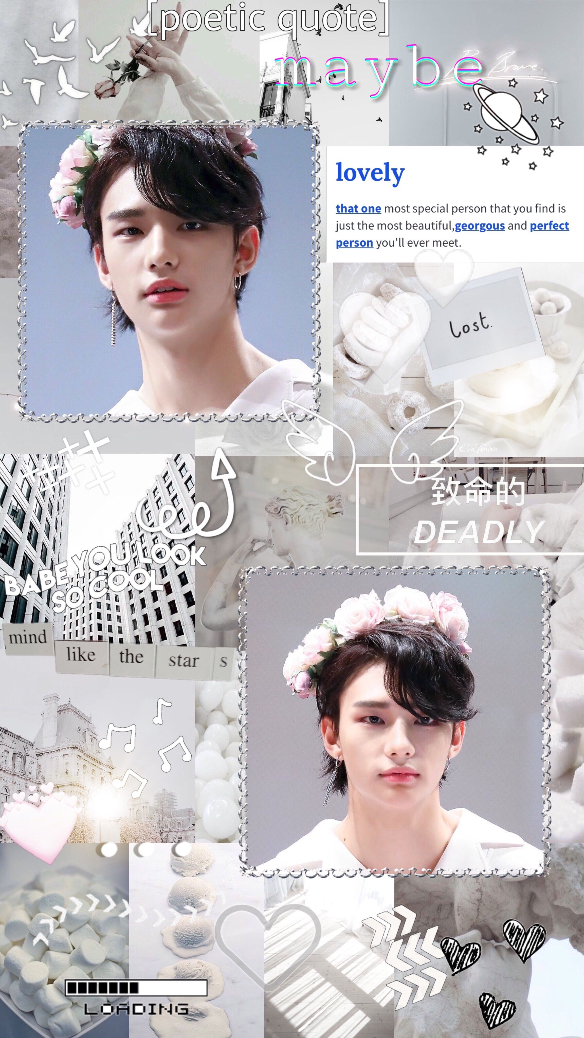 Skz Hyunjin white aesthetic wallpaper