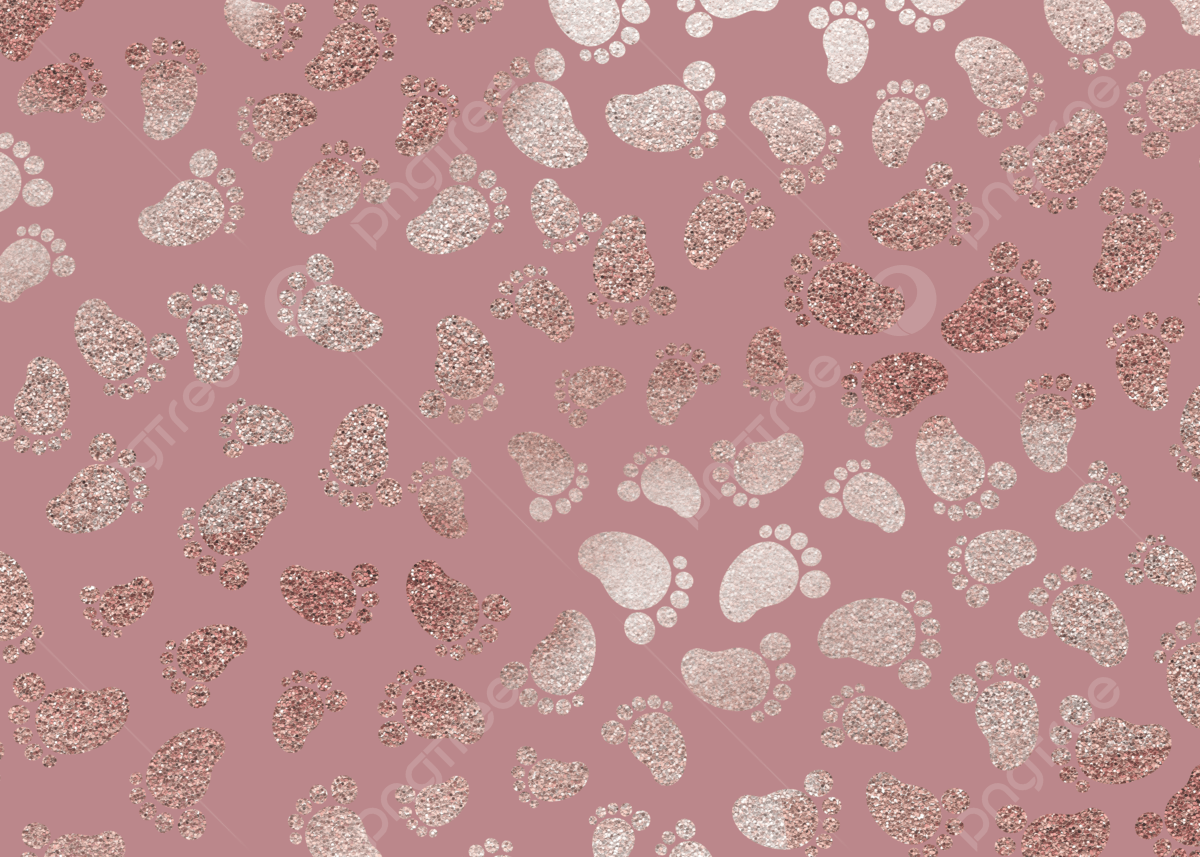 Footprints On Rose Gold Shiny Aesthetic