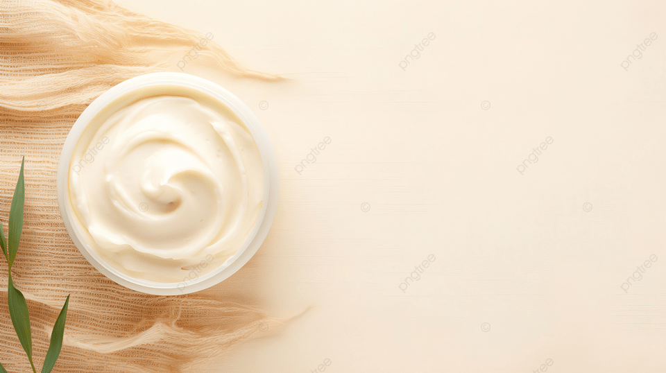 Top View Flat Lay Of Cream Texture On
