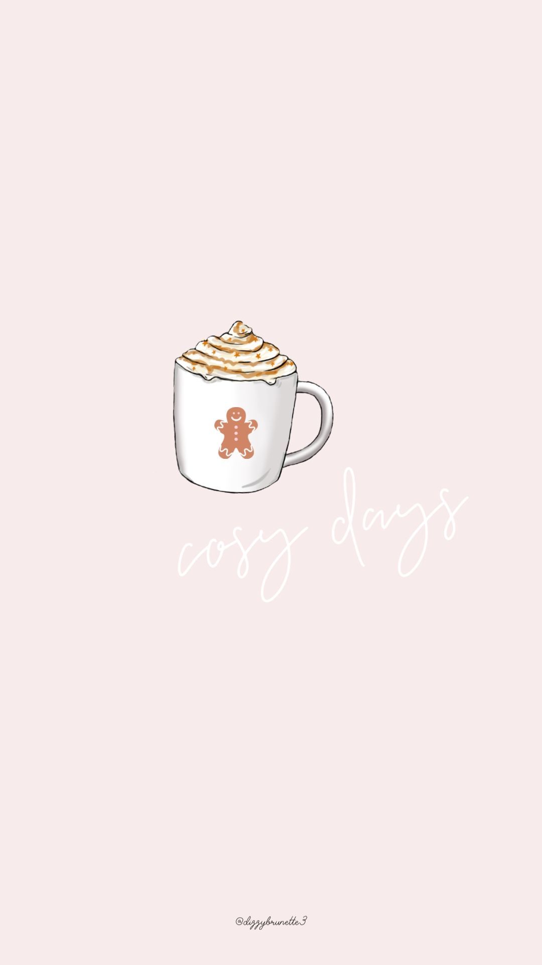 A gingerbread latte illustration with the words 