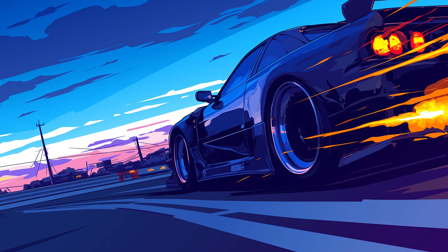 Racing Car Night Speed Desktop