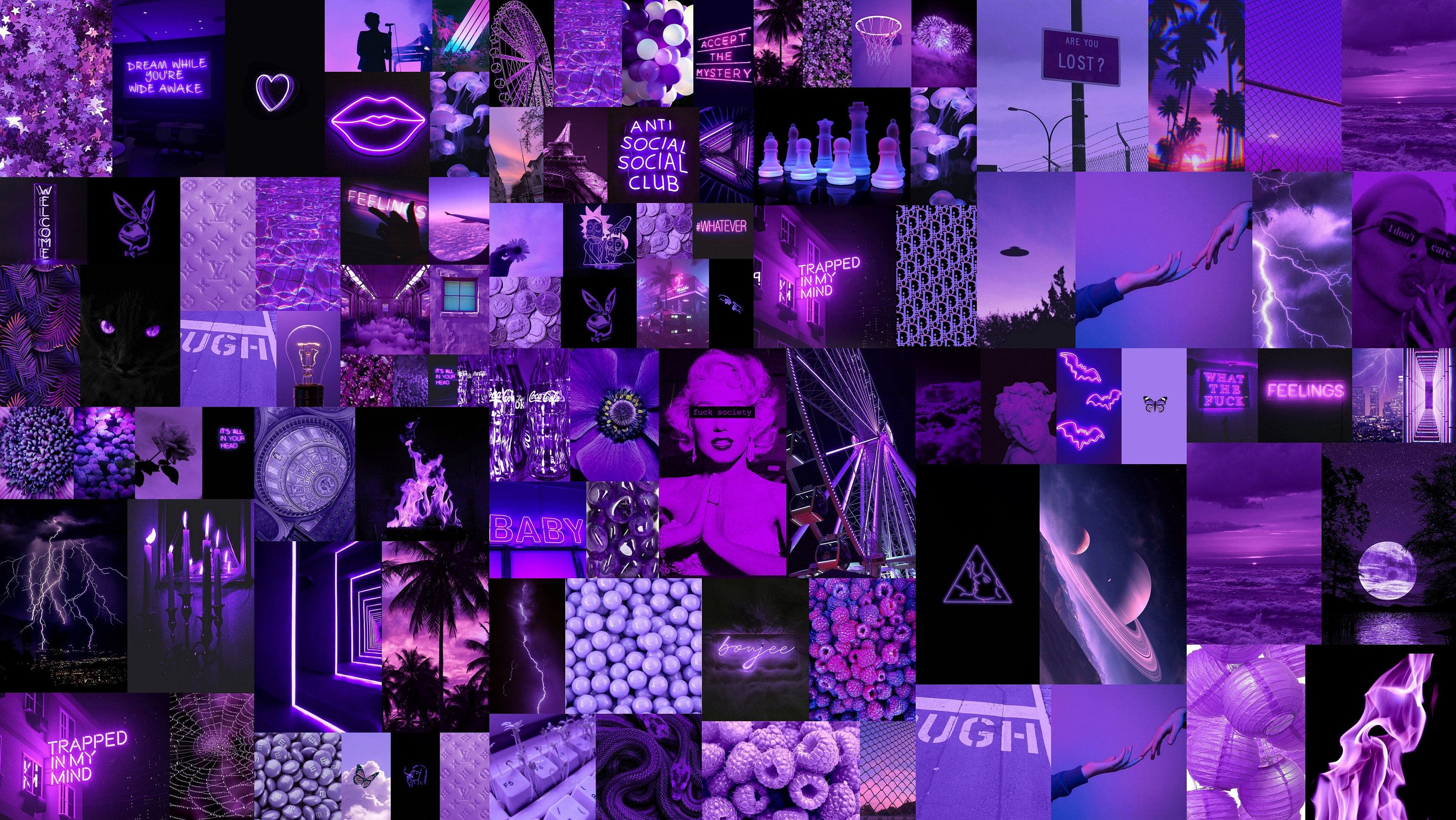 Purple Aesthetic Boujee Wall Collage