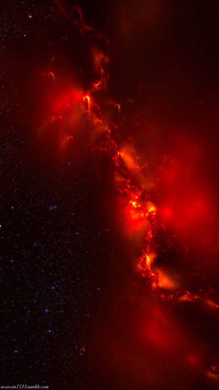 A nebula is a cloud of gas and dust in space. - IPhone red, red
