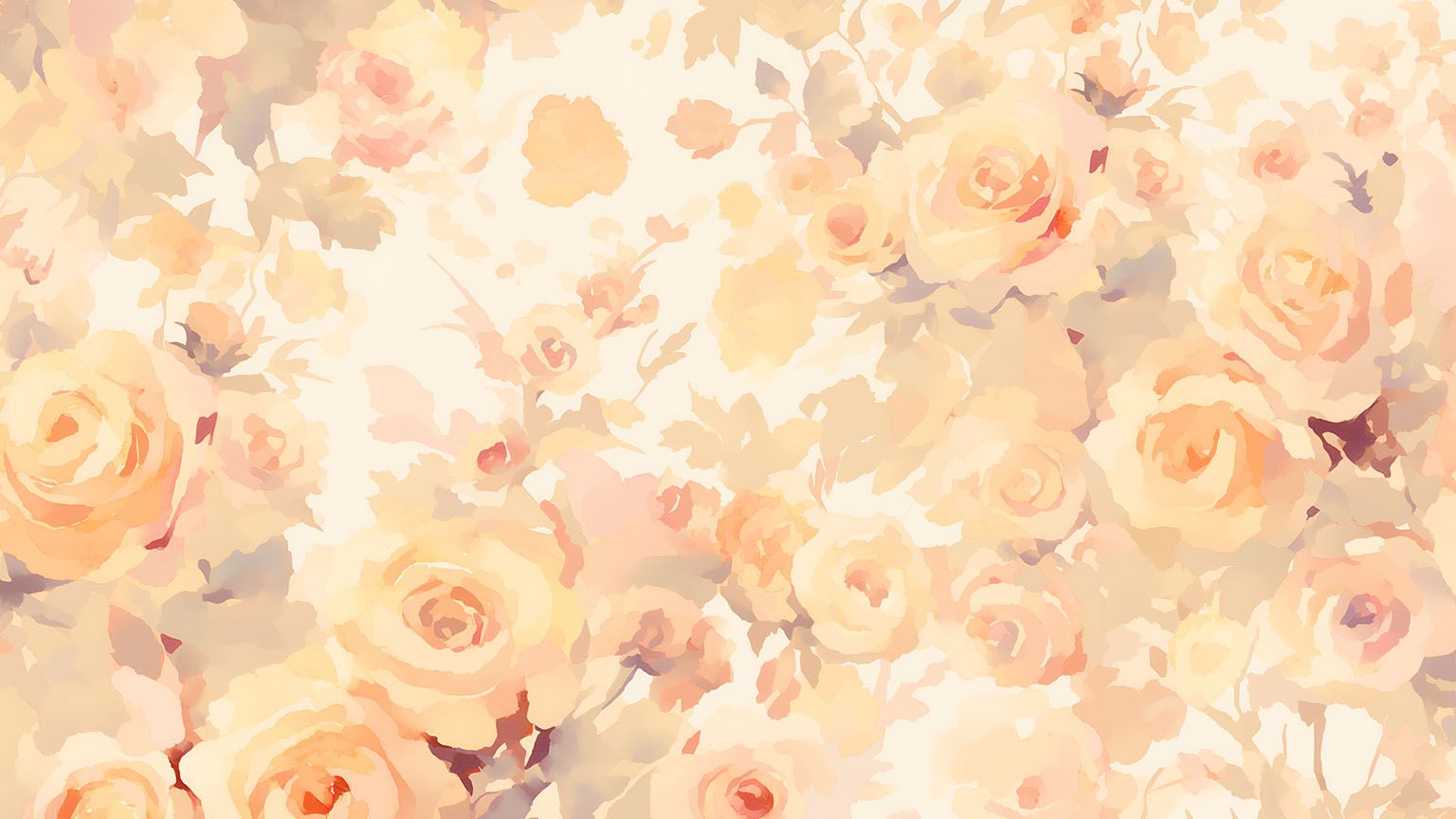 Beige Roses Aesthetic Desktop Wallpaper