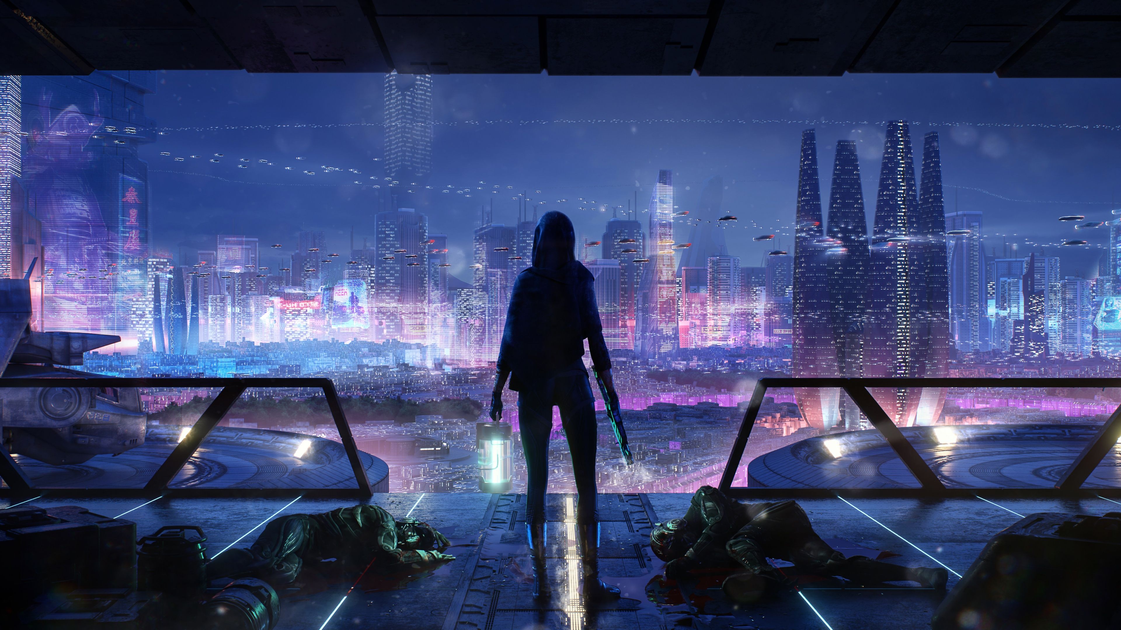 Cyberpunk Wallpaper 4K, Hunter