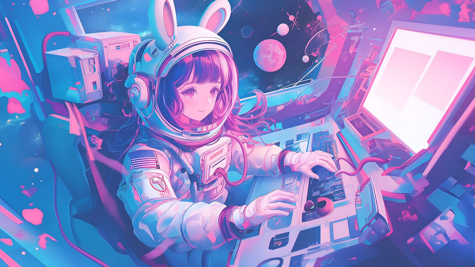 Anime Girl Astronaut Sci Fi Aesthetic