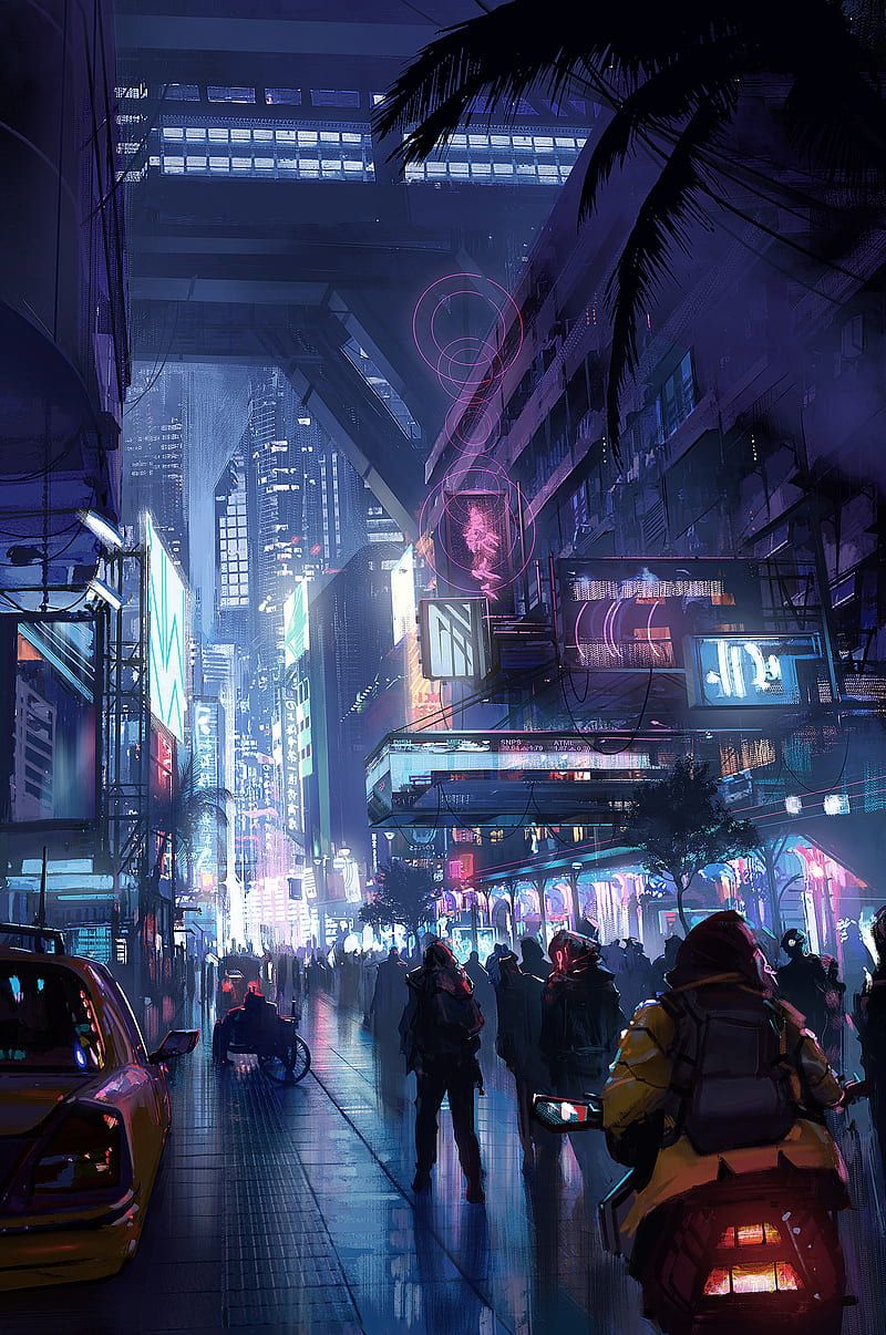 digital art, futuristic city