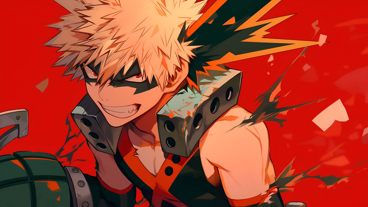 MHA Katsuki Bakugo Red Desktop