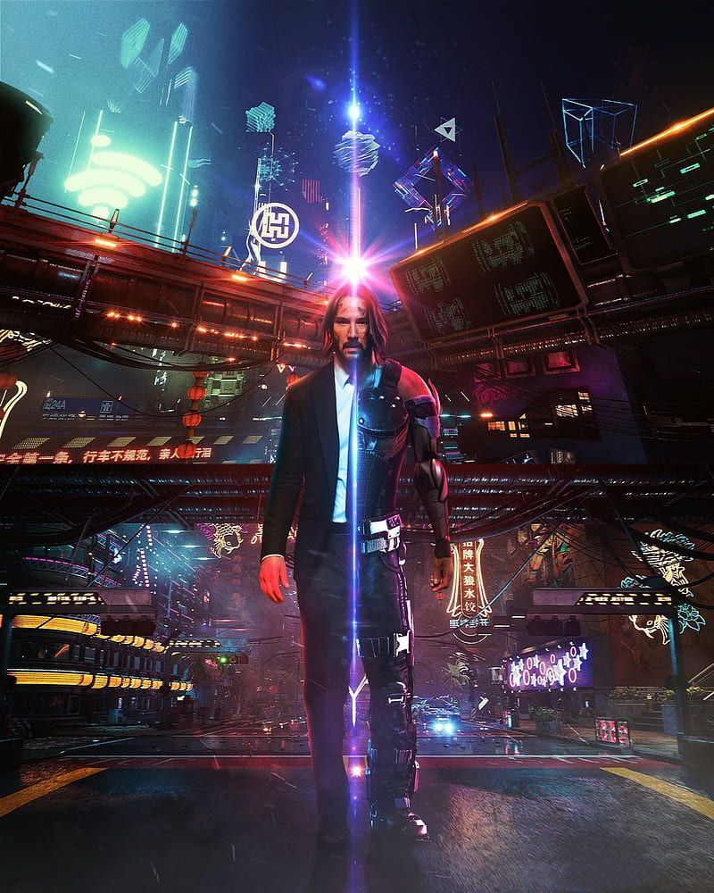 John Wick Cyberpunk, HD phone wallpaper