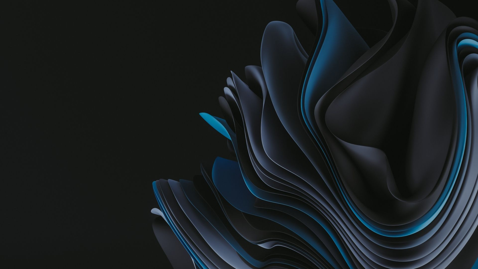 Windows 11 4k Black Blue Art