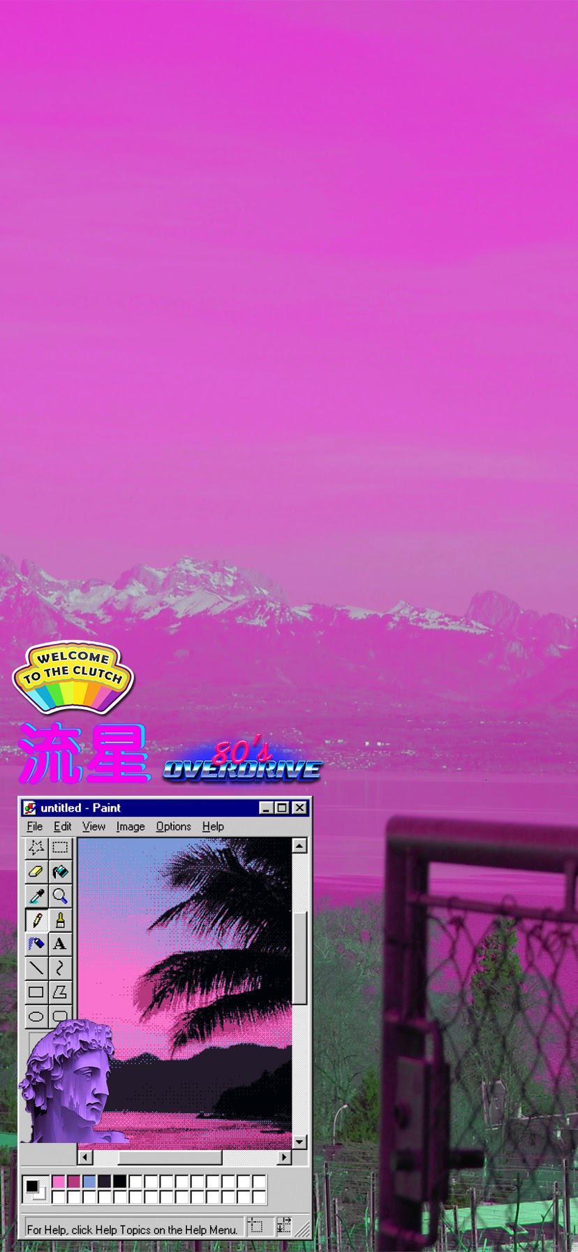 format wallpaper with a Vaporwave theme