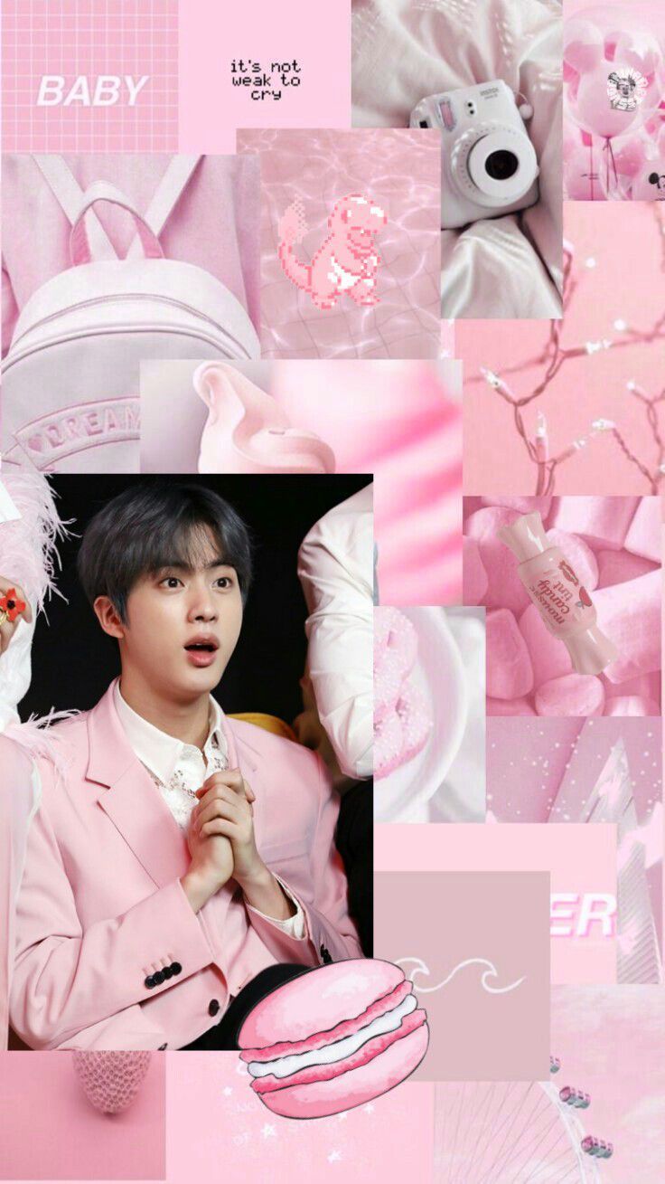 Kpop Wallpaper pt.3 BTS Light Pink Aesthetic Wallpaper*
