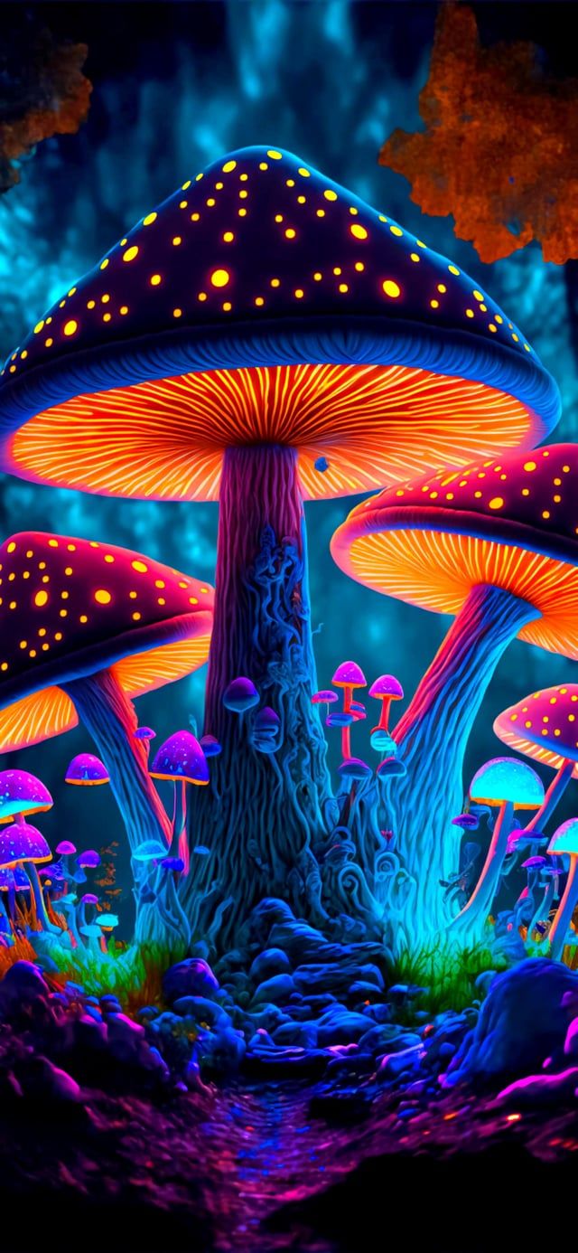 Color intense psychedelic wallpaper