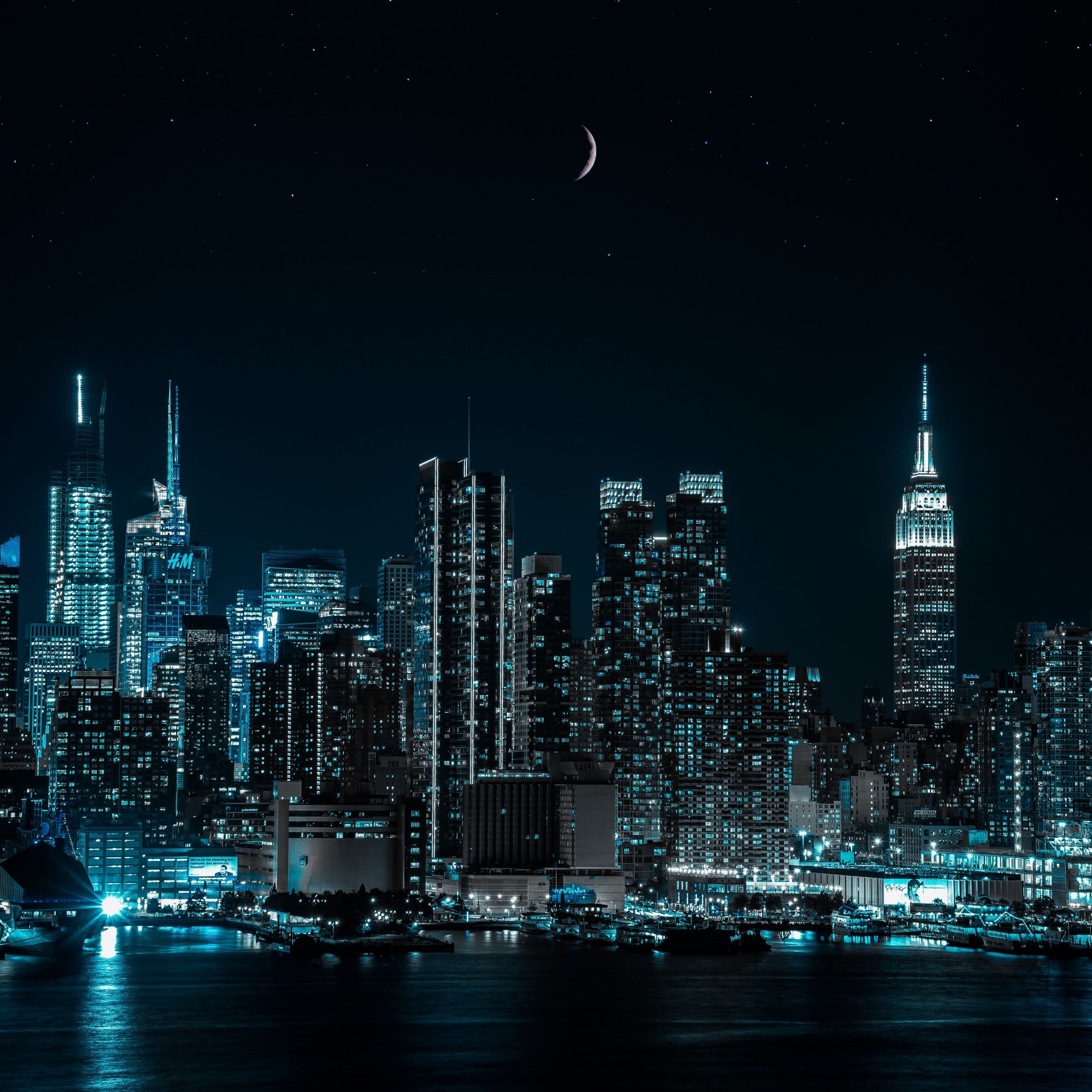 New York City Wallpaper 4K, Cityscape, Night, World