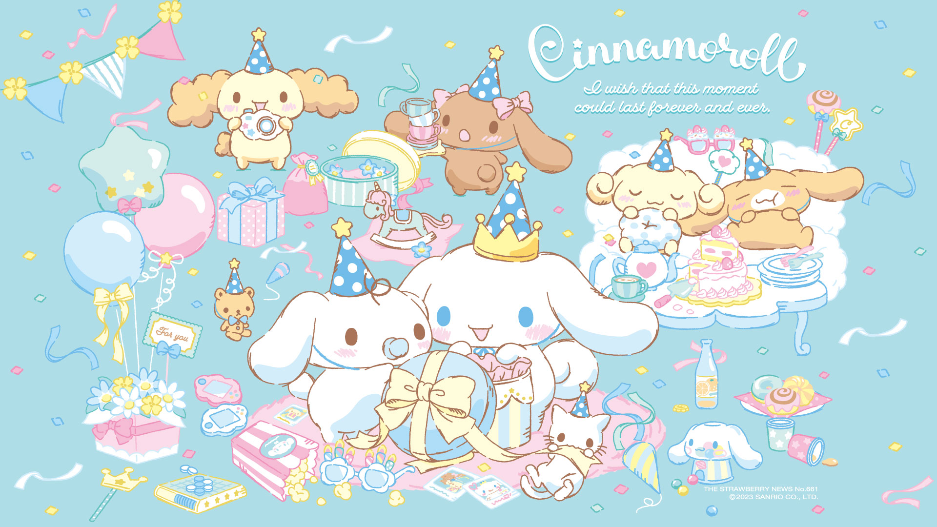 Cinnamoroll Pastel Party Wallpaper