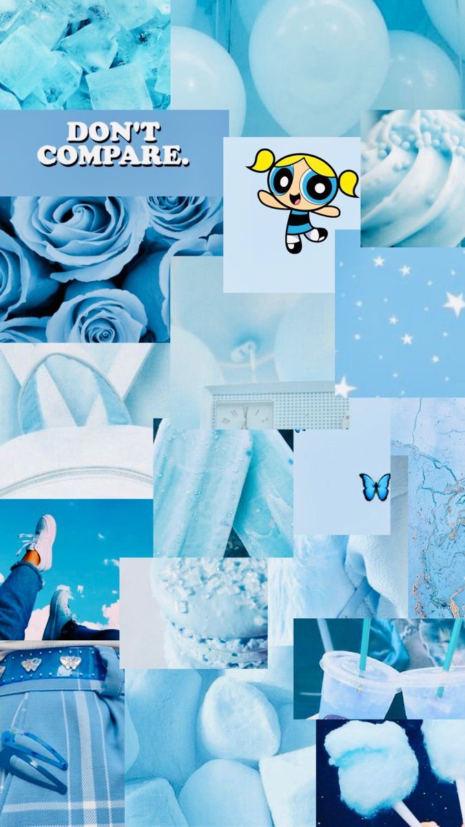 Blue aesthetic wallpaper for phone background. - Blue, light blue, baby