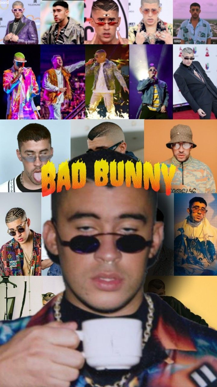 Bad bunny wallpaper I made for my phone! - Bad Bunny