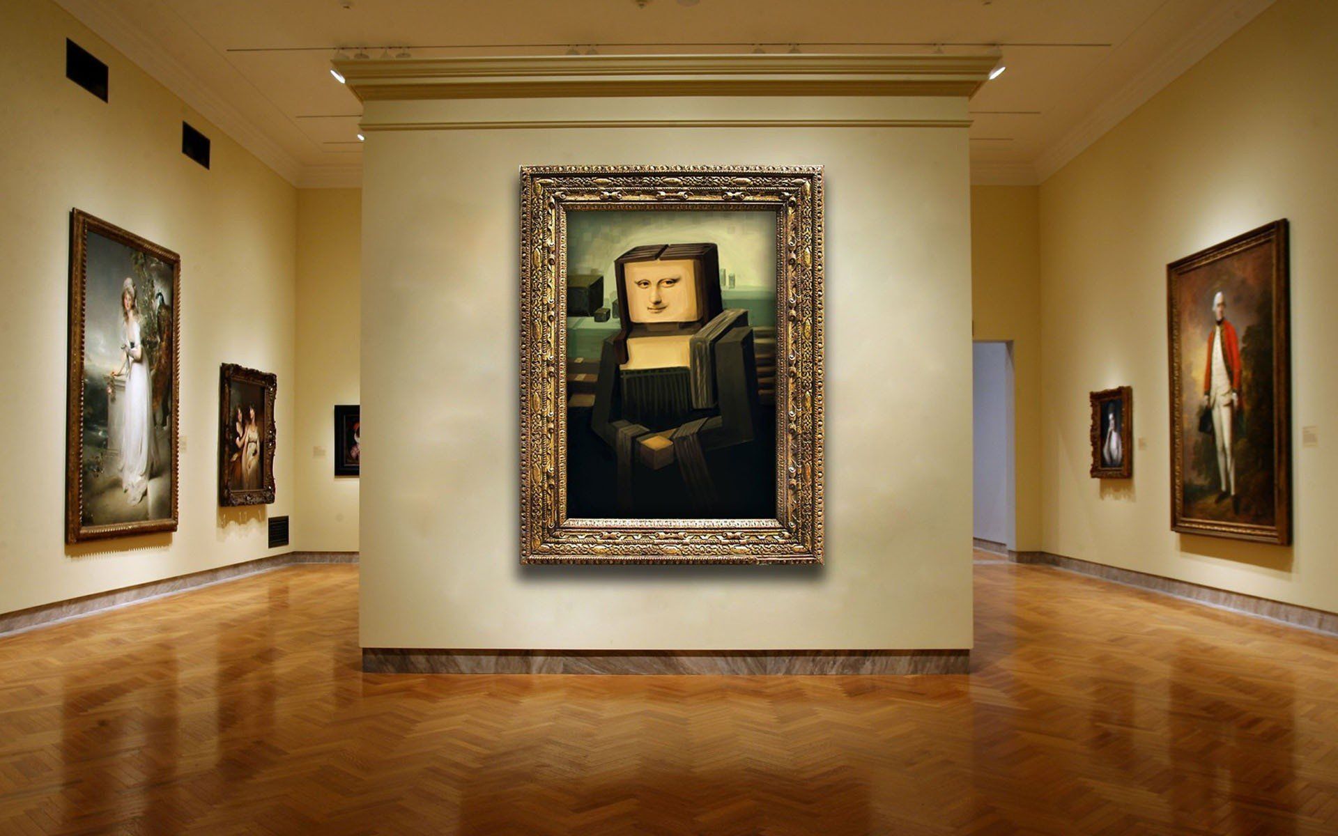 Minecraft Mona Lisa HD Wallpaper