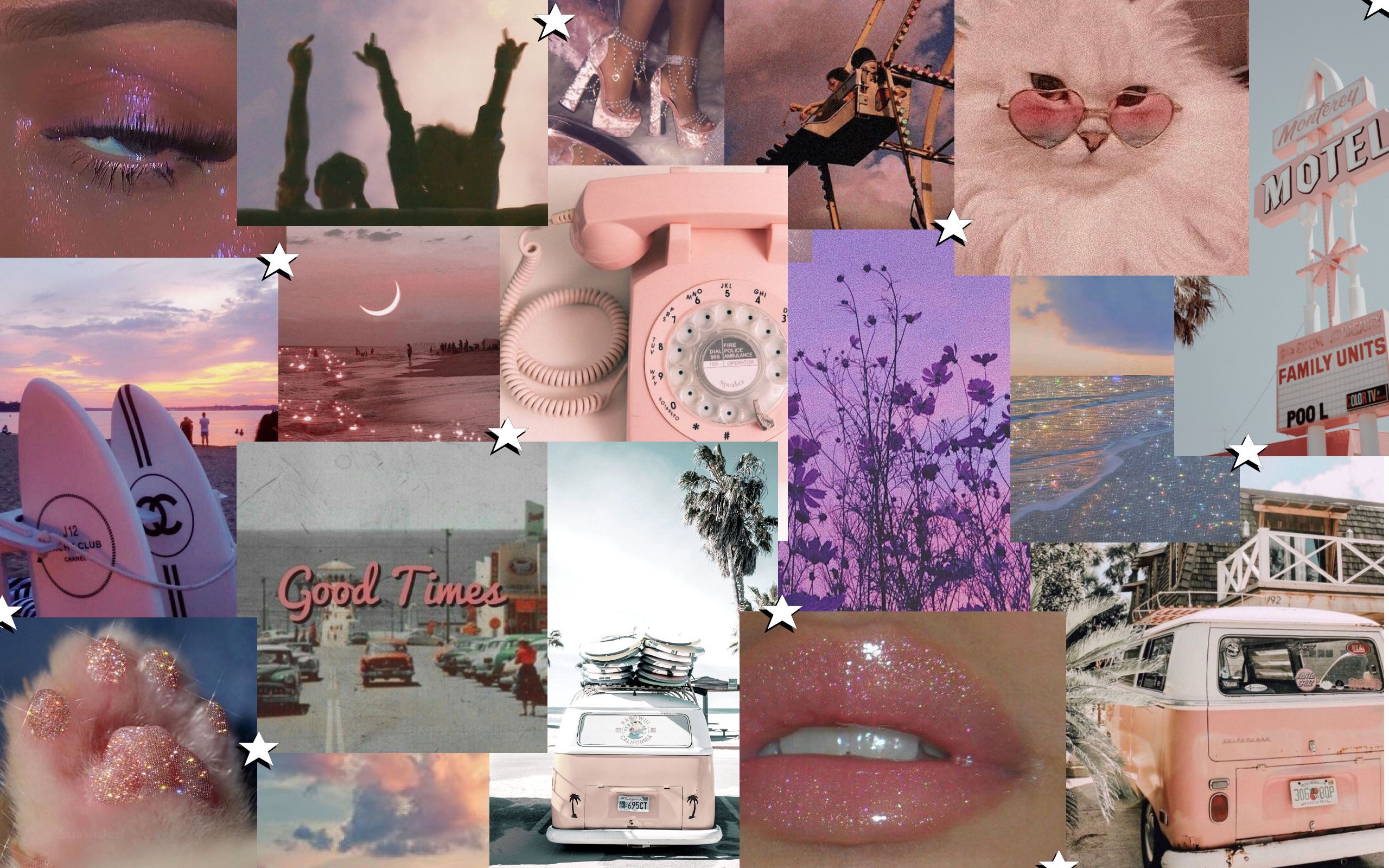 Aesthetic Pink Collage Laptop