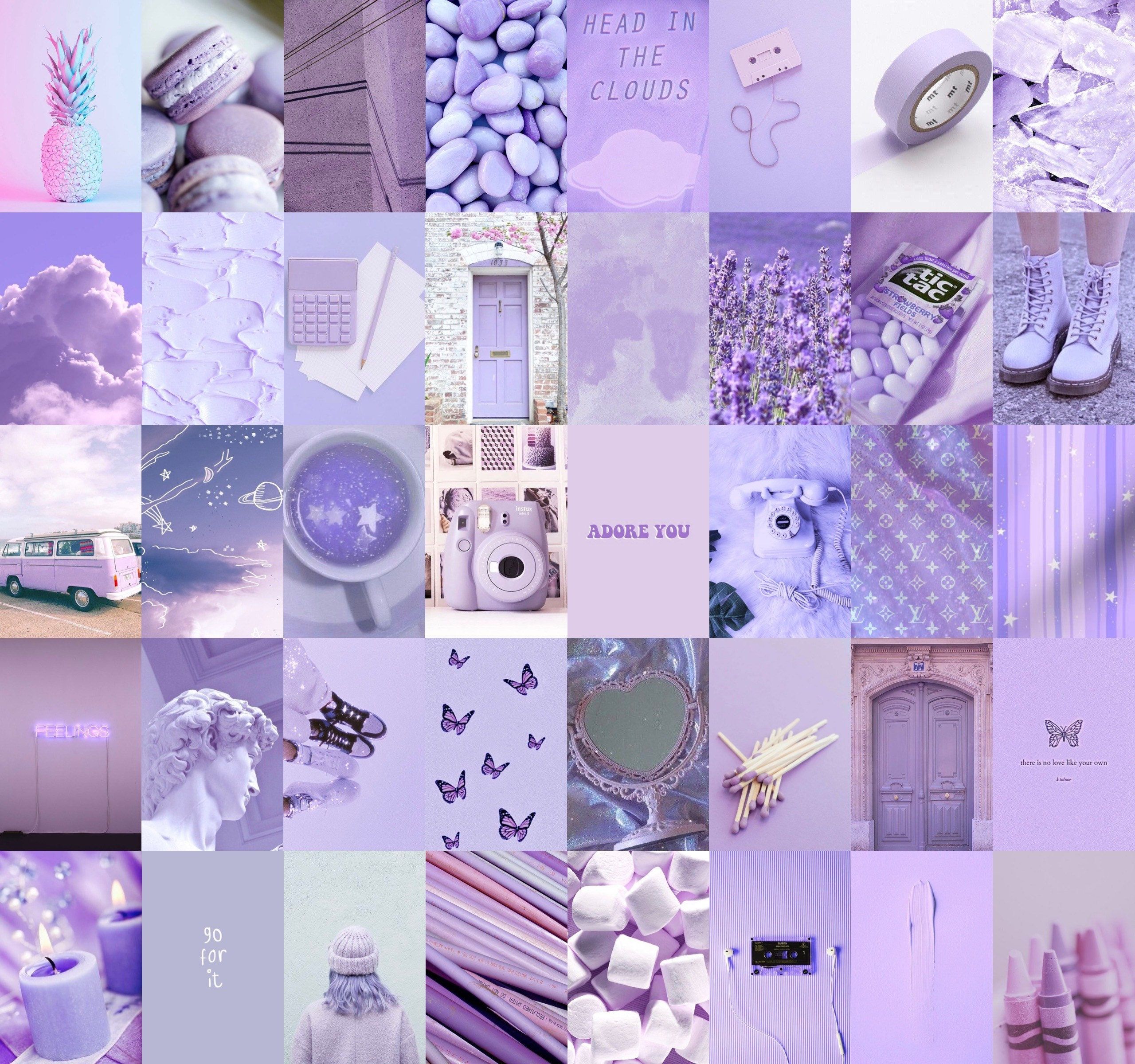 A collage of purple and white images - Lavender