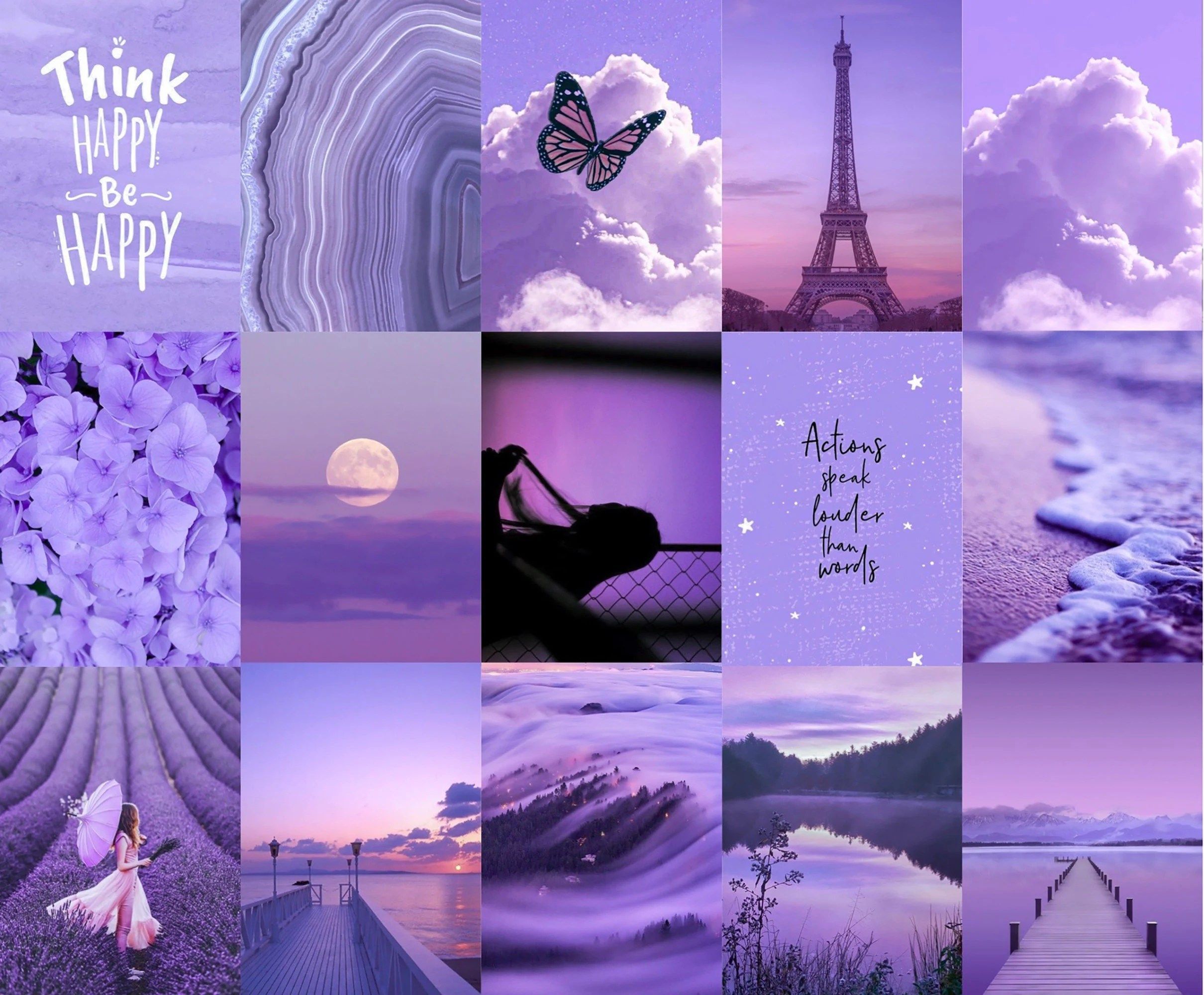 A collage of purple aesthetic pictures - Lavender