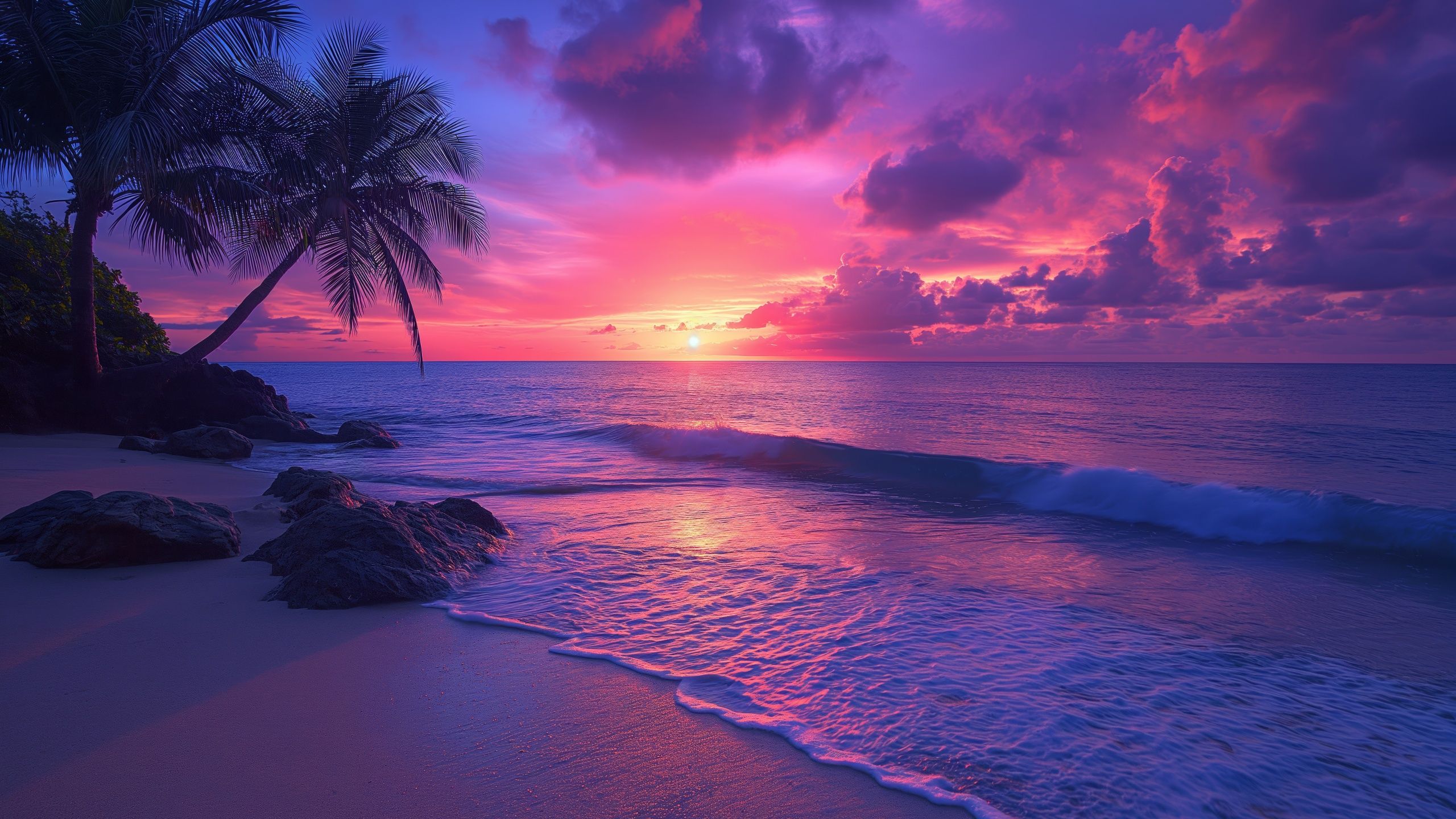 Tropical beach Wallpaper 4K, Aesthetic