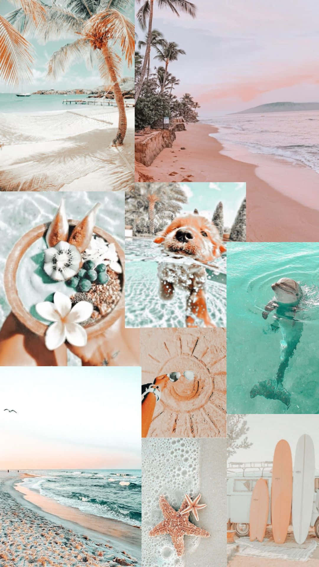 Download Preppy Beach Aesthetic Collage