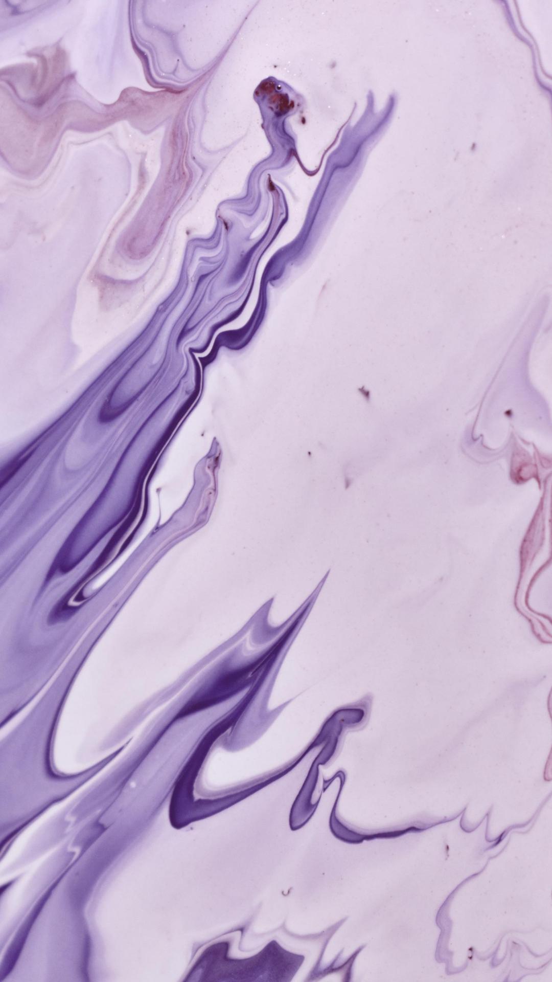 IPhone wallpaper of a purple and white swirled paint pattern - Lavender