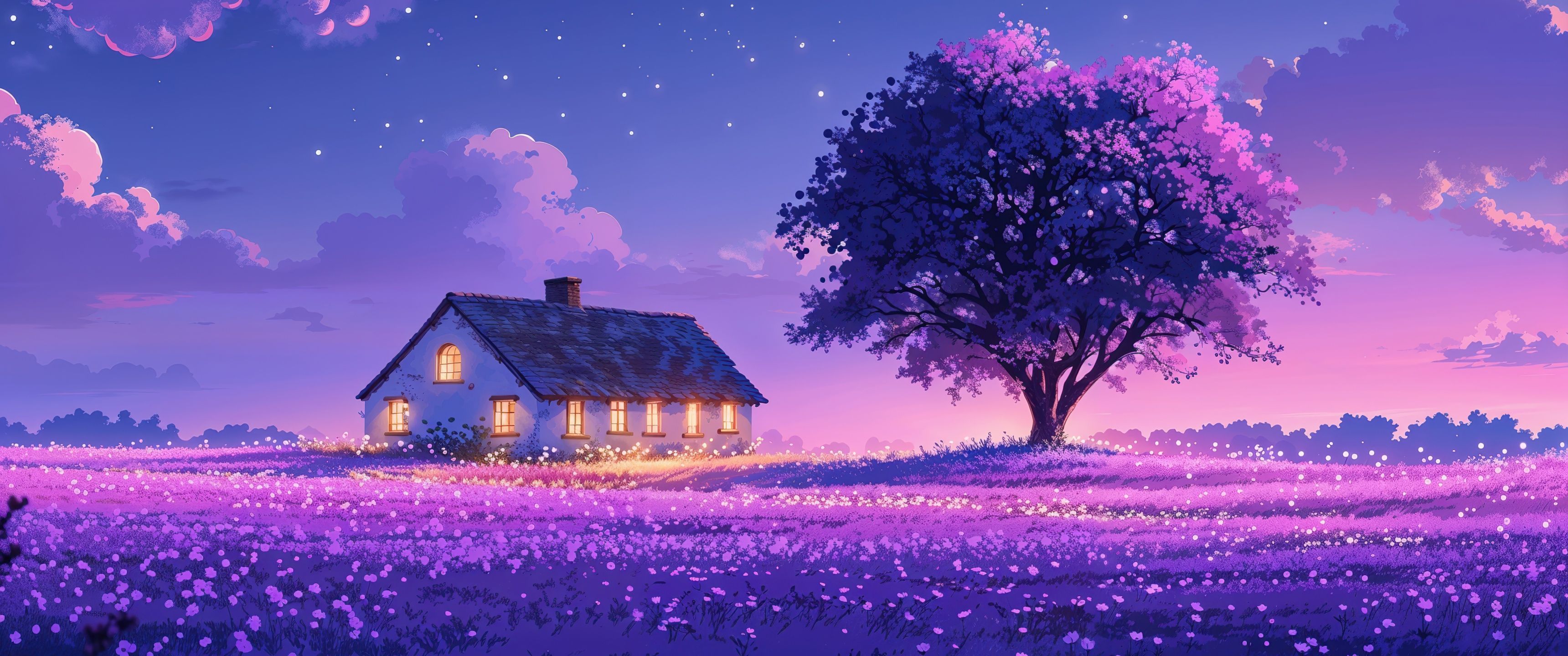 HD, purple, 3440x1440