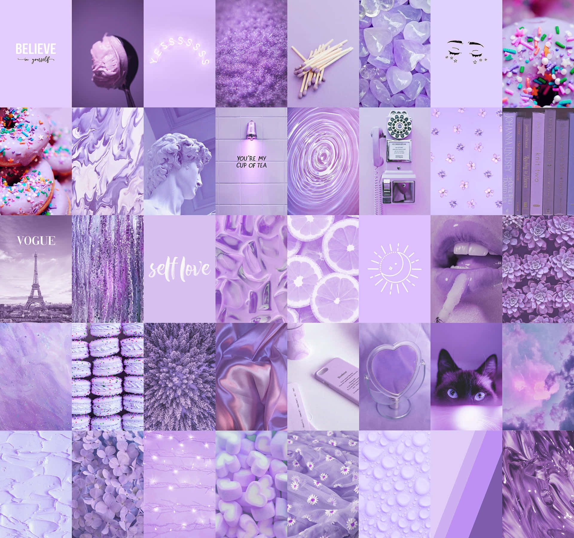 Purple Aesthetic Collage Wallpaper