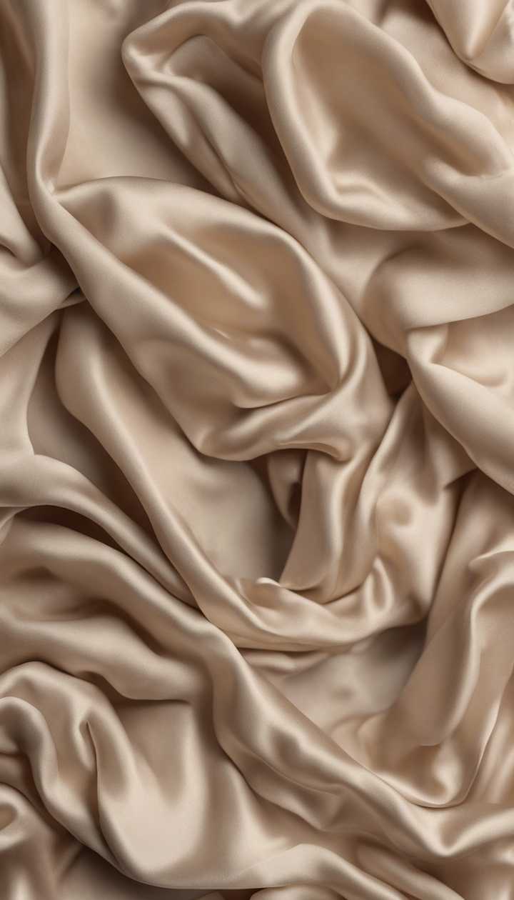 A seamless pattern of beige silk fabric