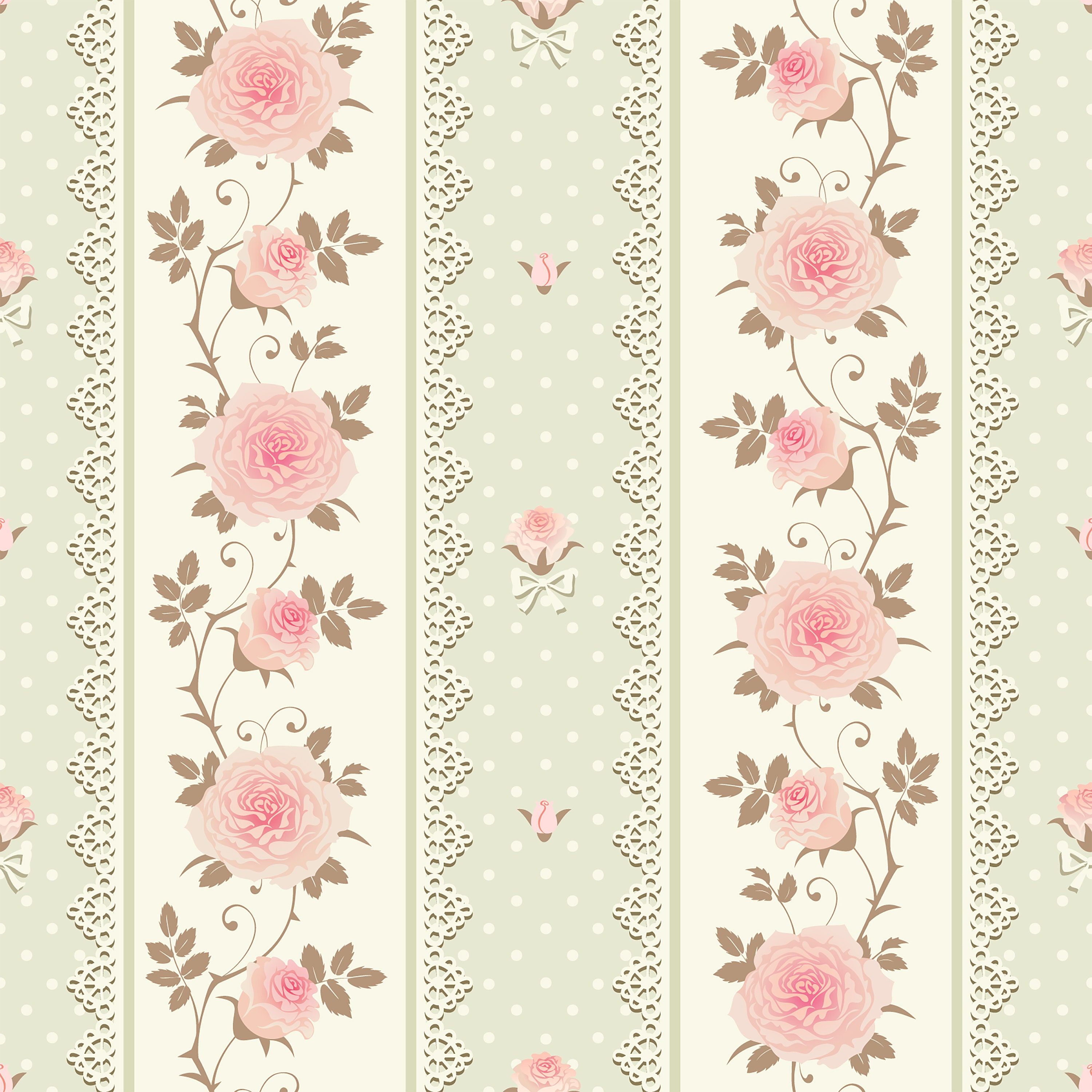 Victorian Wallpaper, Pink Floral