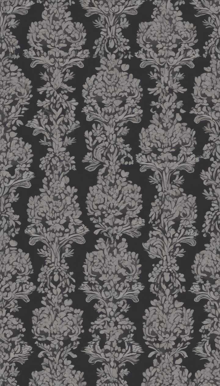 A dark gray damask pattern wallpaper