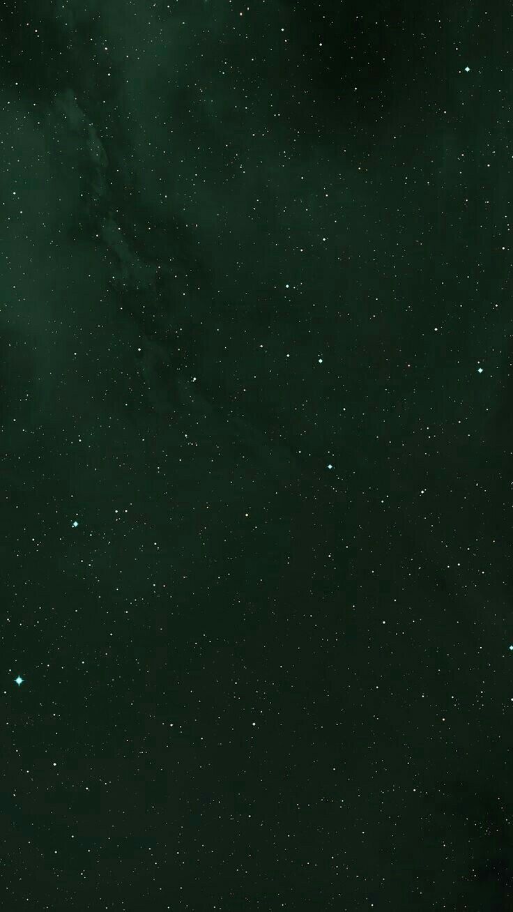 A green sky with stars and clouds - Dark green