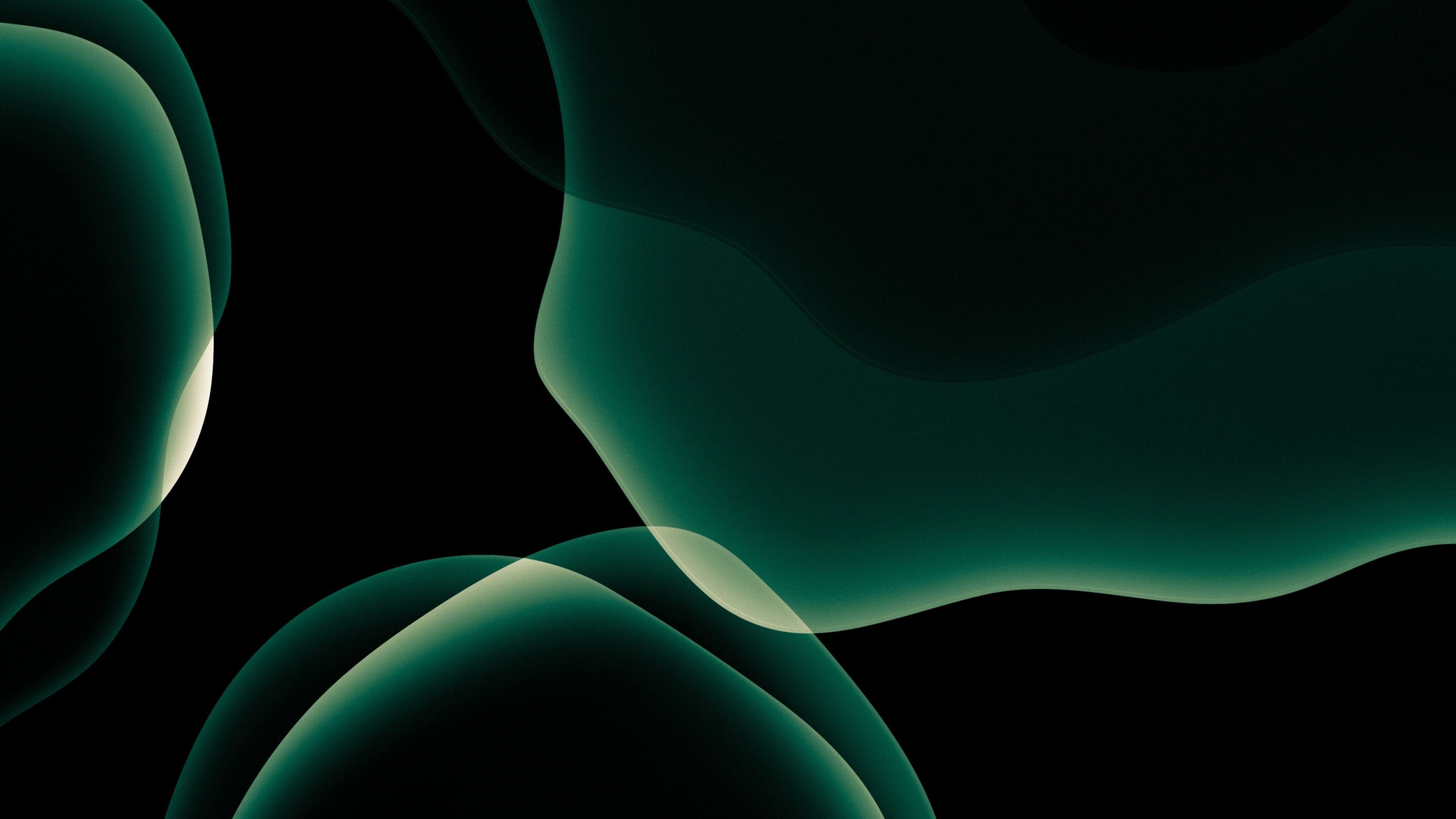 A black background with green shapes on it - Dark green