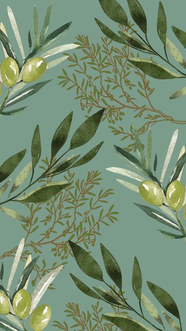 botanical green wallpaper. olive pattern