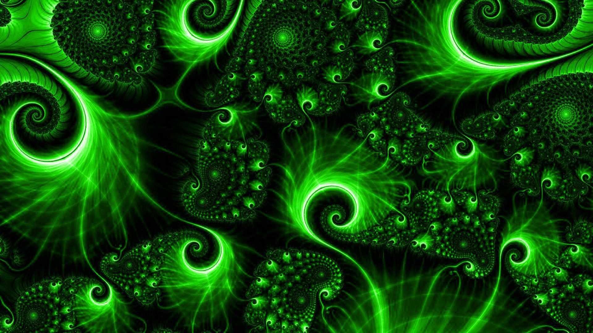 Dark Green Fractal Art Pattern HD Green Aesthetic Wallpaper
